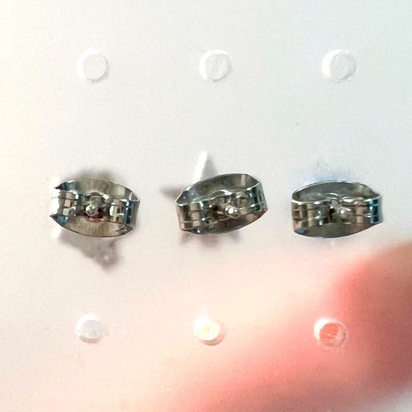 Beach Earring Set Silver Shell, Blue Star, Blue Stud w/ butterfly backs - Picture 2 of 2